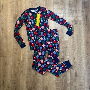 Hanna Andersson Navy ornament Print Kids Pajamas Christmas